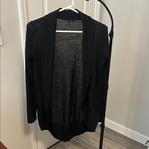Aeropostale Long Black Cardigan Sweater Open Front Knit